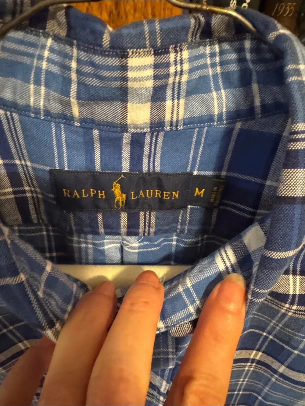 Polo by Ralph Lauren Blue and White Plaid Button-Down Shirt